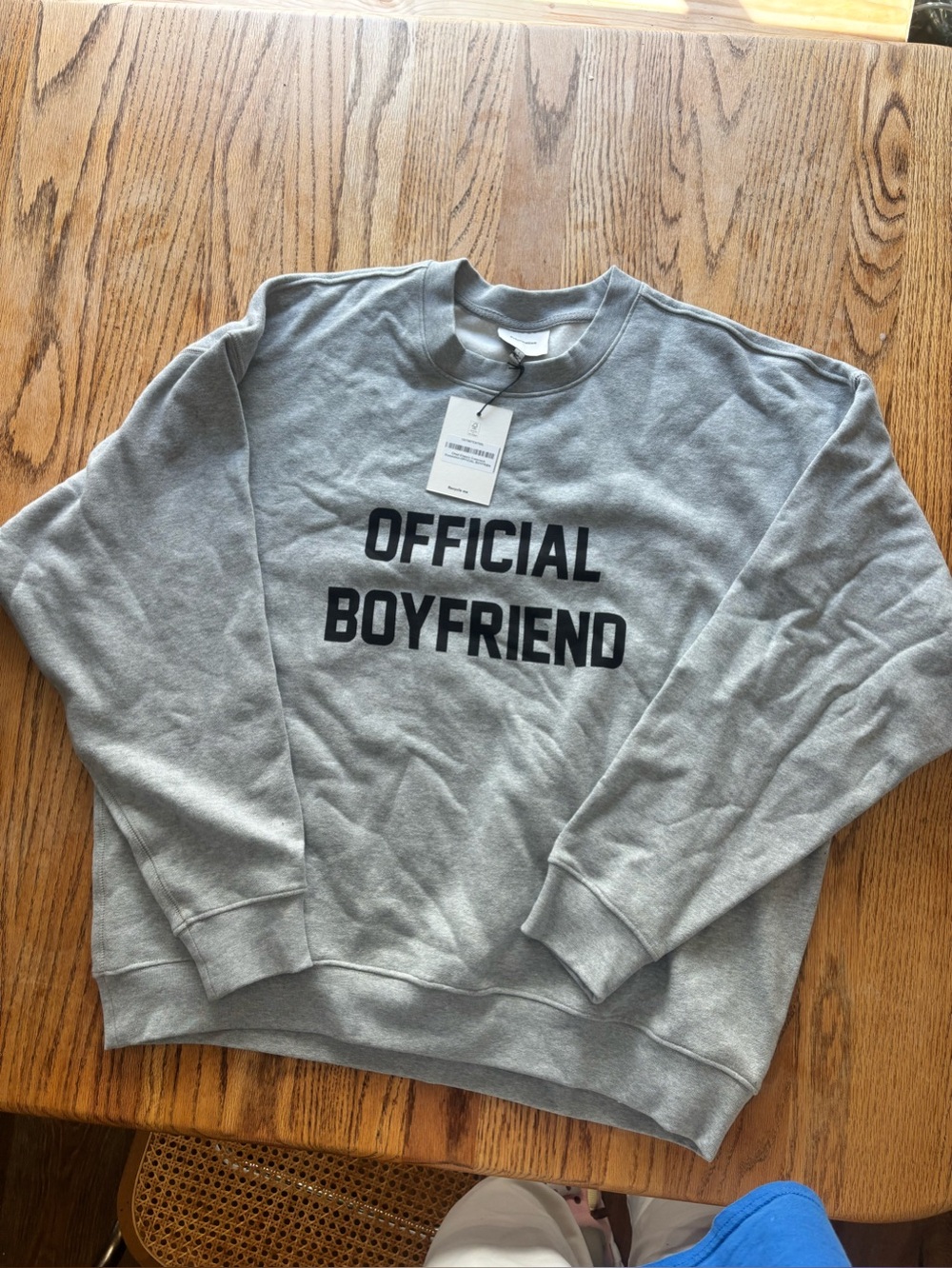Reformation Gray Crewneck Sweatshirt with Black Lettering